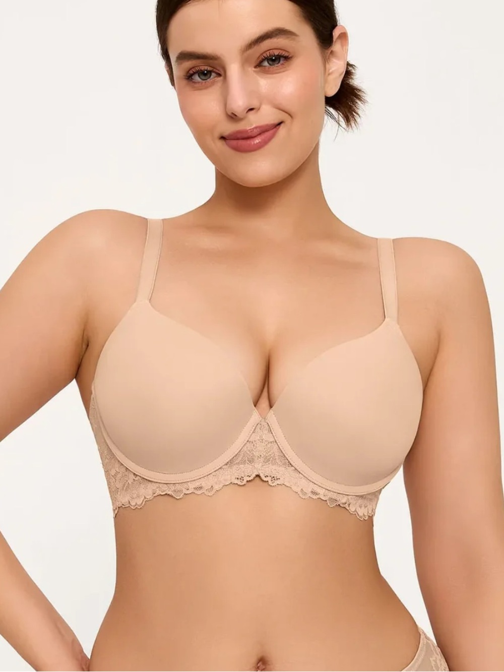 Everyday Smooth Lace Underwire Bra — Nude